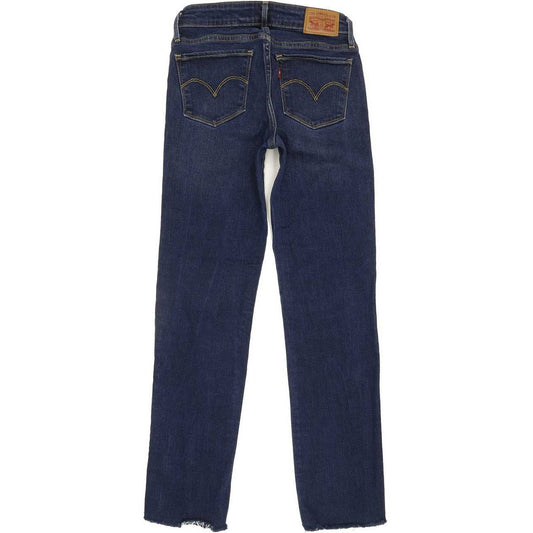 Levi's 714 Women Blue Straight Slim Stretch Jeans W25 L27