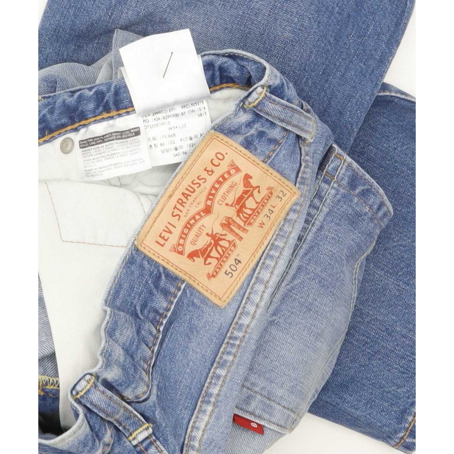 Levi's 504 Men Blue Straight Regular Jeans W34 L31