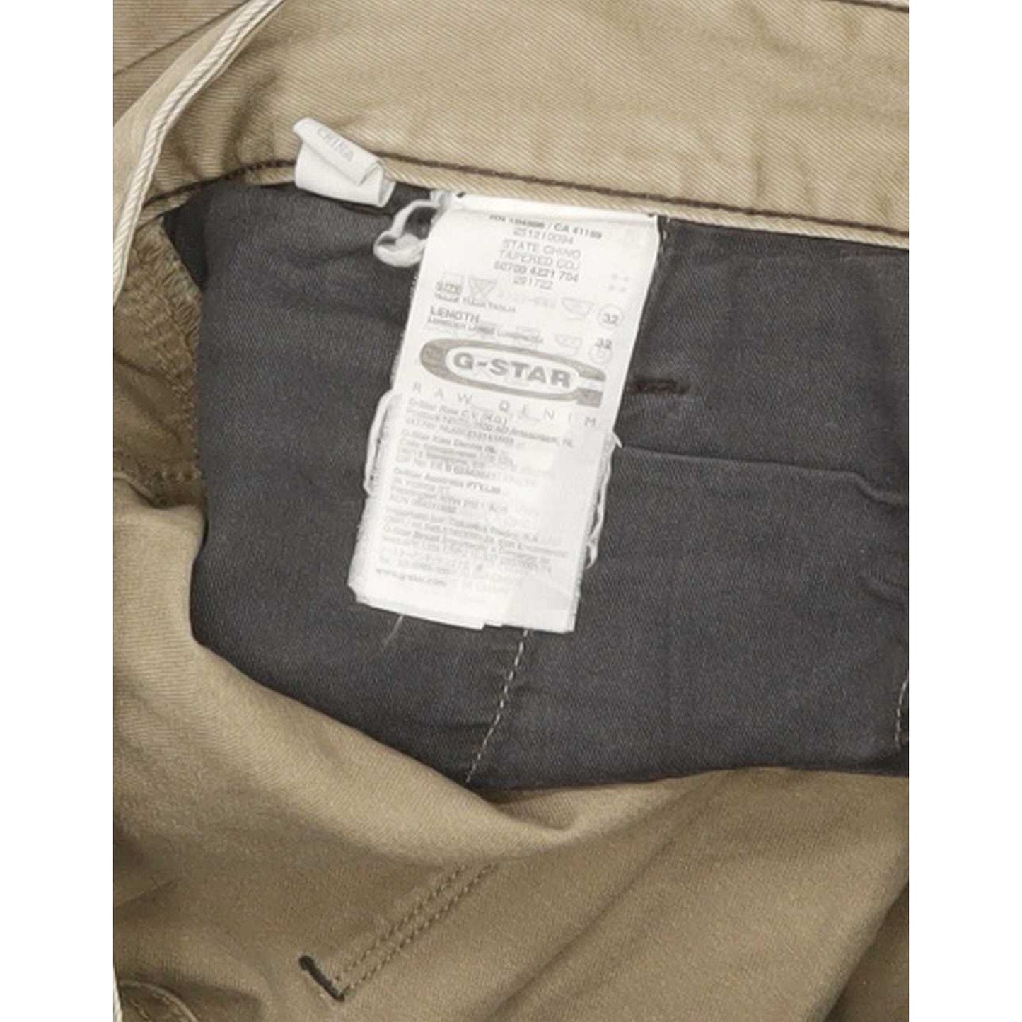 G-Star State Men Beige Tapered Regular Chino Jeans W32 L31