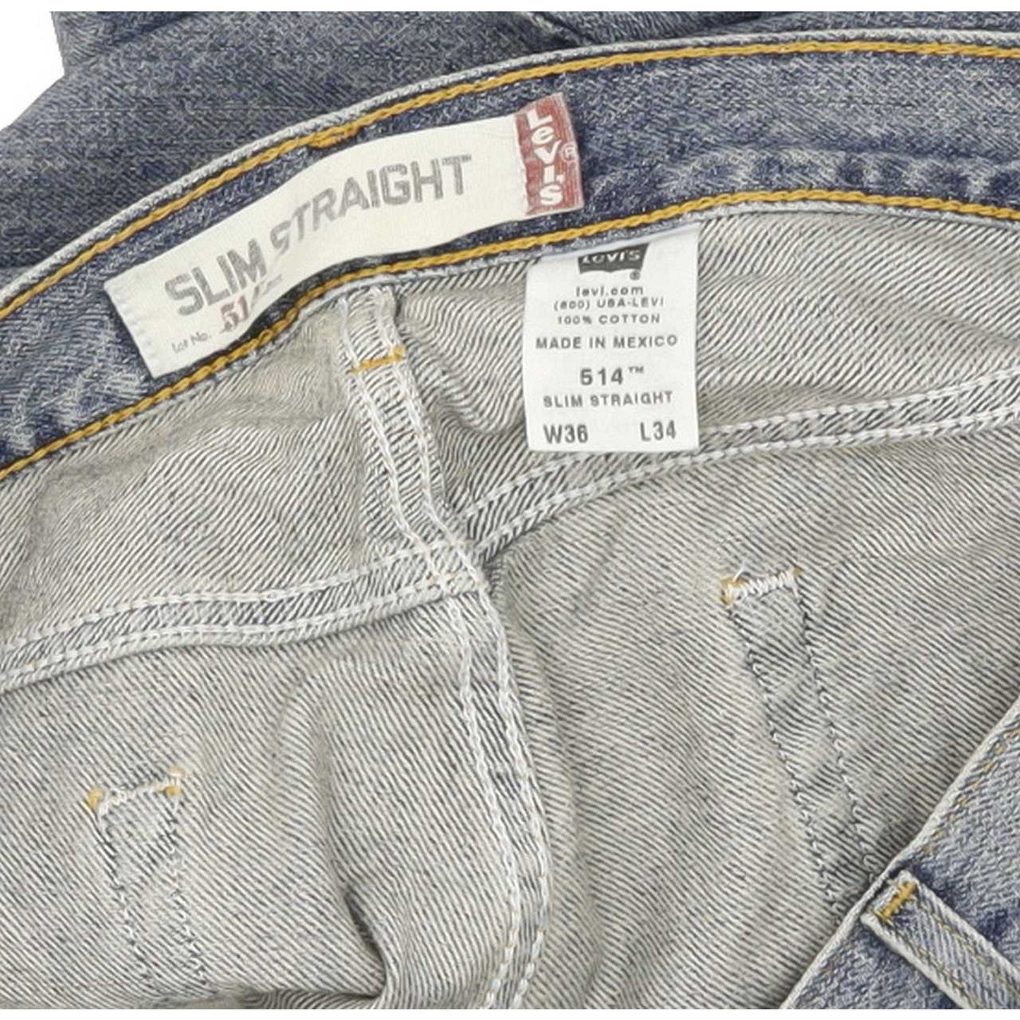 Levi's 514 Men Blue Straight Slim Jeans W36 L34