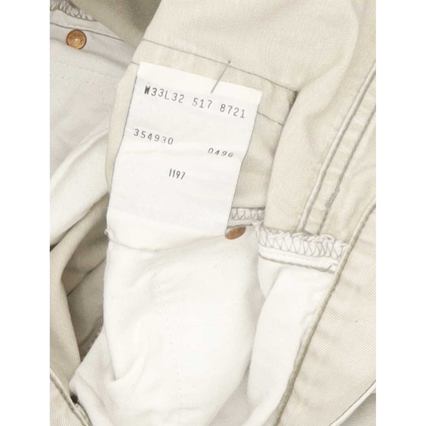 Levi's 517 Men Beige Straight Regular Jeans W33 L31