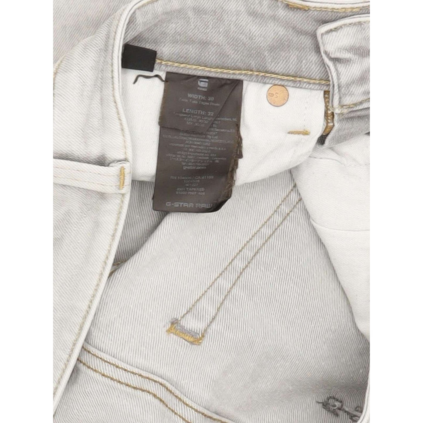 G-Star 3301 Men Grey Tapered Regular Stretch Jeans W30 L32
