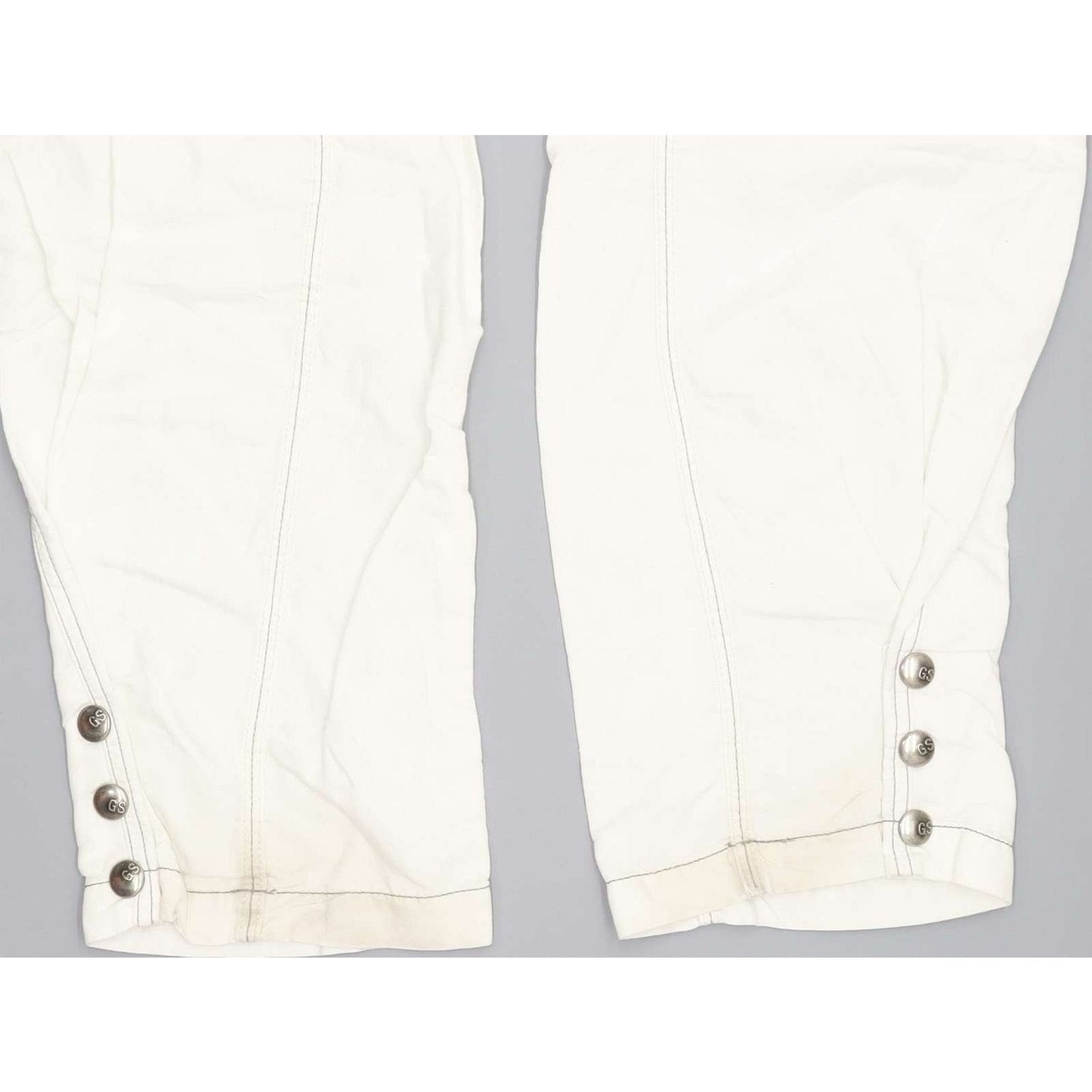 G-Star Fleet Women Off White Straight Slim Trousers W30 L34
