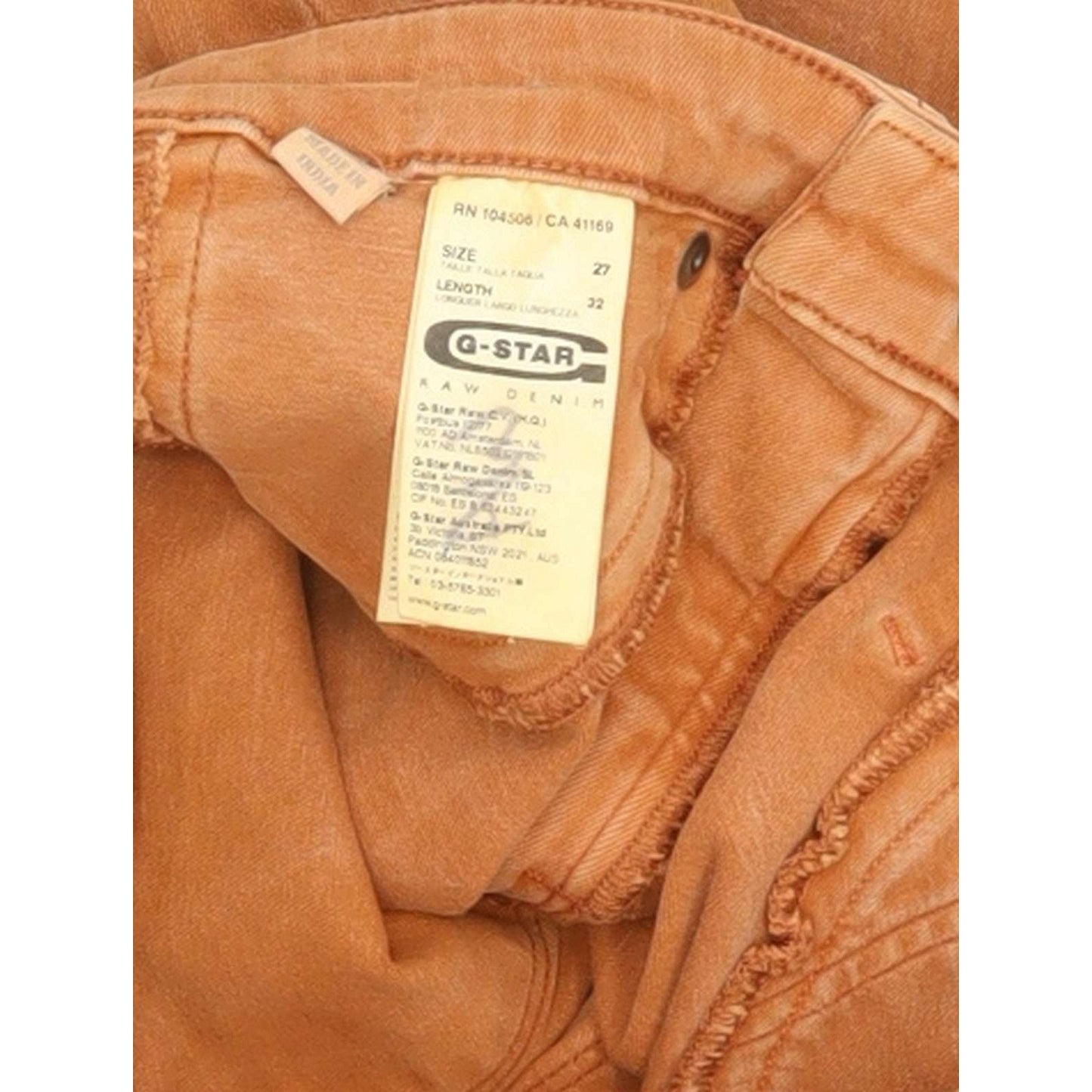 G-Star Orange Arc 3D Women Skinny Slim Stretch Jeans W27 L32