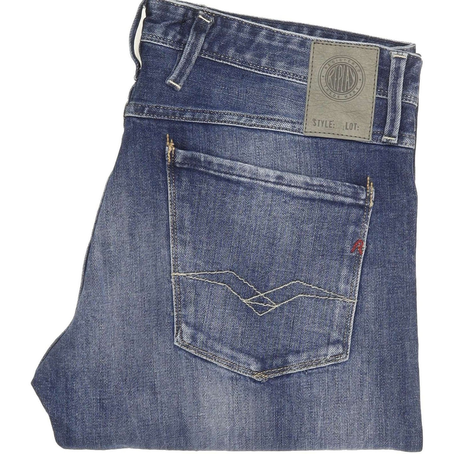 Replay Anabass Men Blue Straight Regular Jeans W36 L31