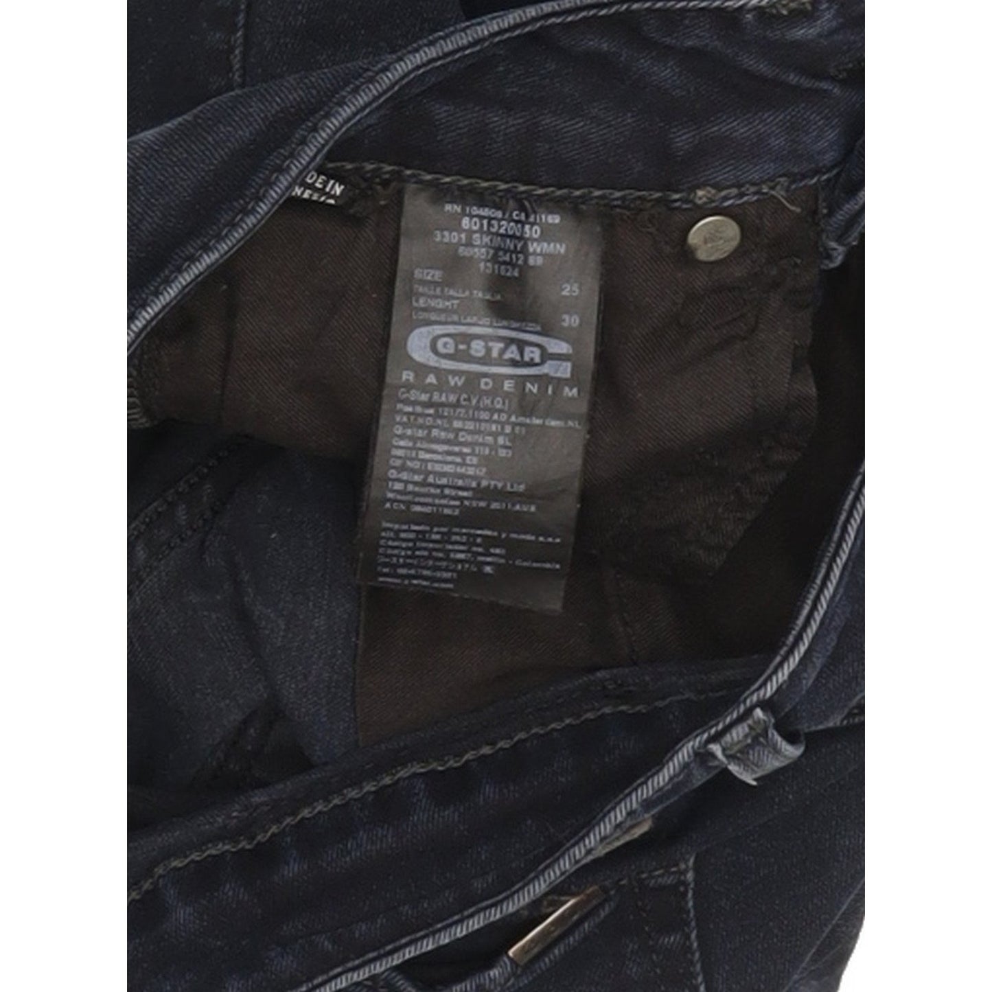 G-Star 3301 Women Navy Skinny Slim Stretch Jeans W25 L29