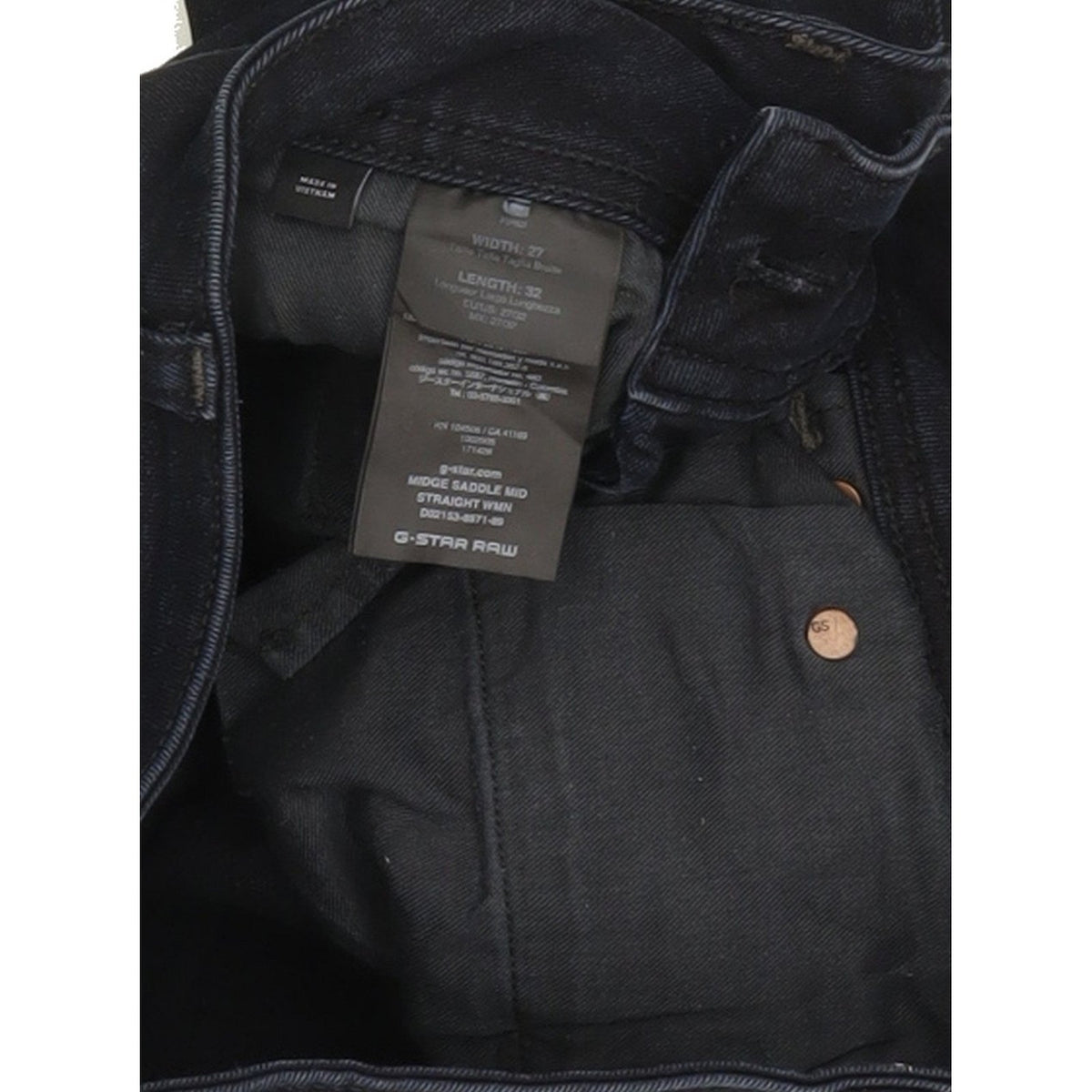 G-Star Midle Saddle Women Navy Straight Slim Stretch Jeans W27 L32