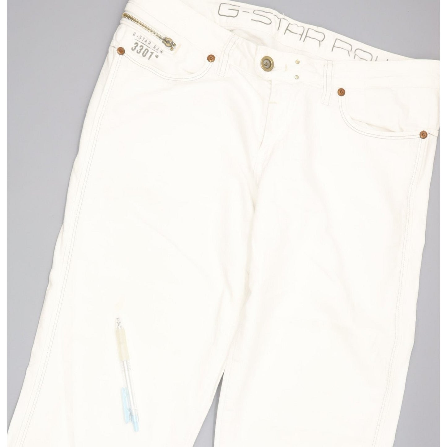 G-Star Spark Women White Straight Loose Jeans W31 L34