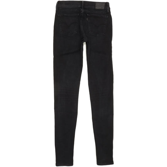 Levi's 710 Super Women Black Skinny Slim Stretch Jeans W28 L32