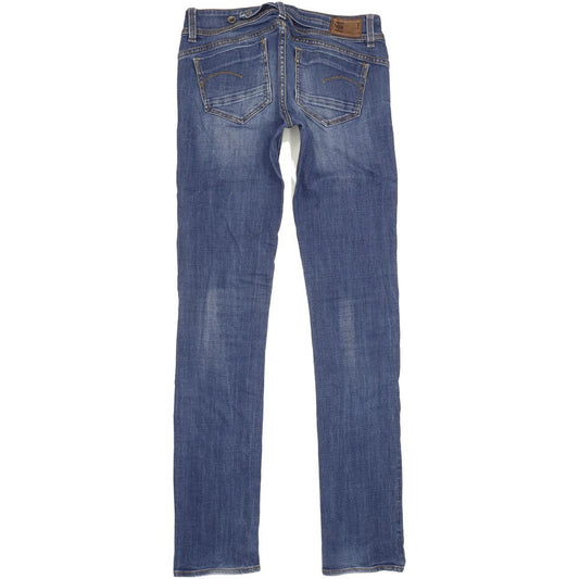 G-Star Midge Saddle Women Blue Straight Slim Stretch Jeans W28 L36