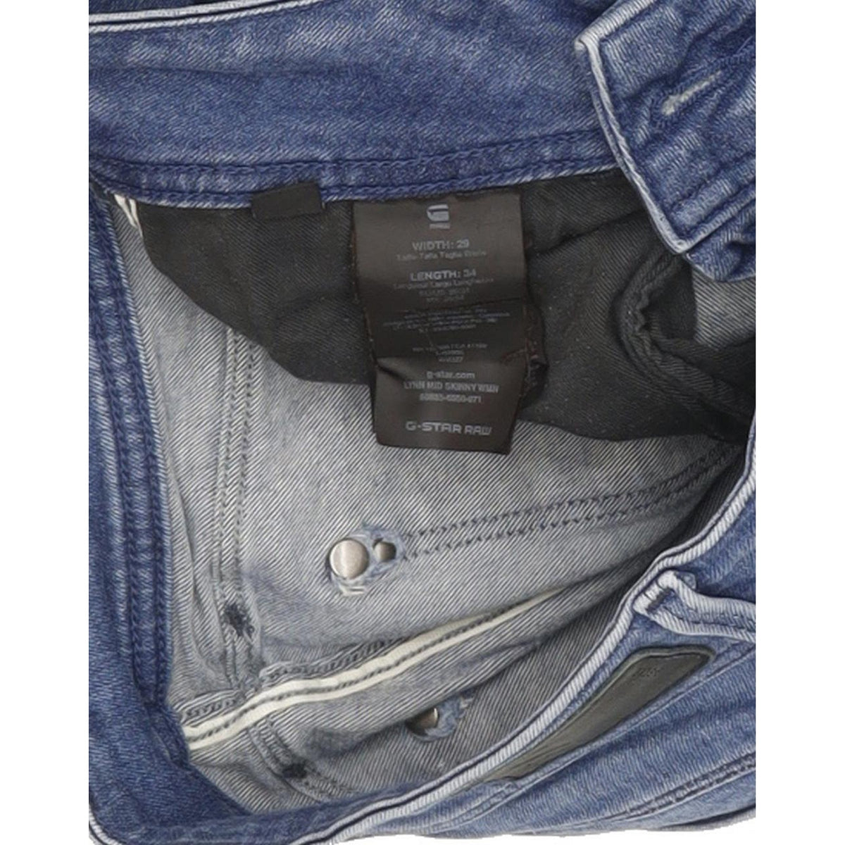 G-Star Lynn Mid Women Blue Skinny Slim Stretch Jeans W29 L34
