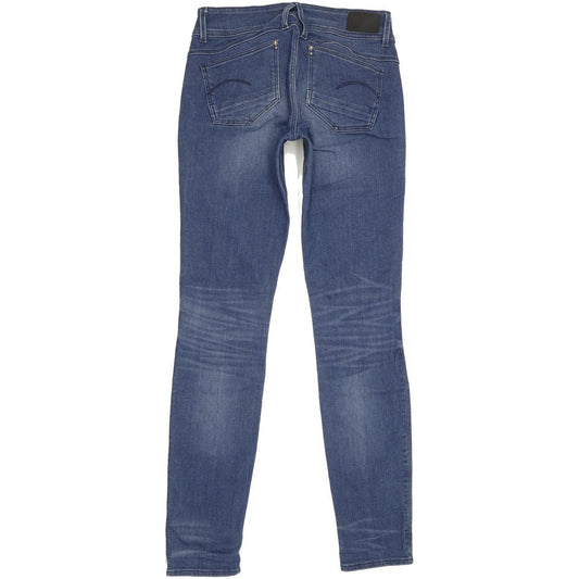 G-Star Lynn Mid Women Blue Skinny Slim Stretch Jeans W29 L32