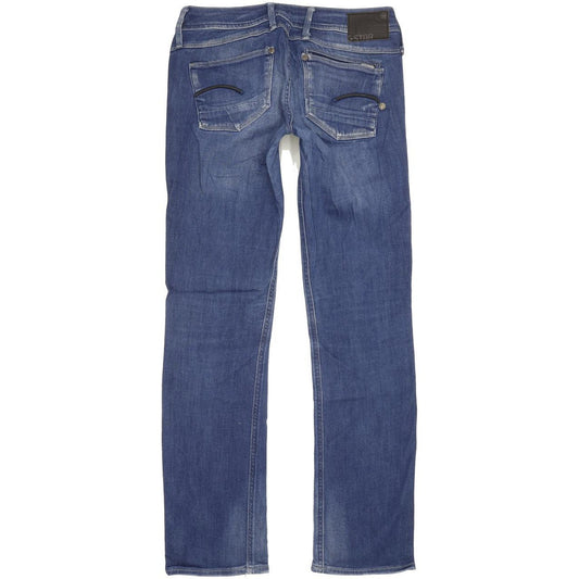 G-Star Attacc Women Blue Straight Slim Stretch Jeans W28 L30