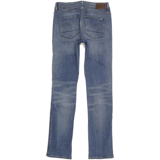 G-Star 3301 Contour Women Blue Straight Slim Stretch Jeans W28 L30