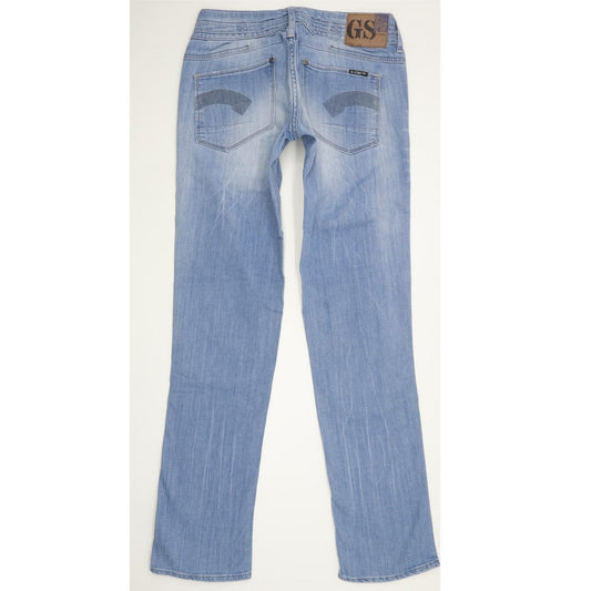 G-Star Women Blue Straight Slim Stretch Jeans W26 L31