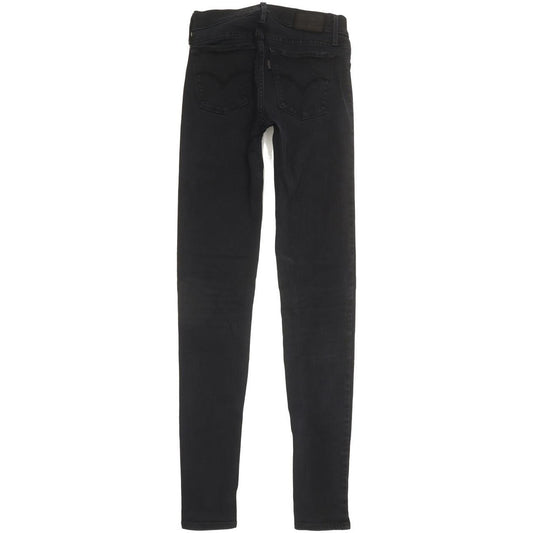 Levi's 710 Super Women Black Skinny Slim Stretch Jeans W26 L32