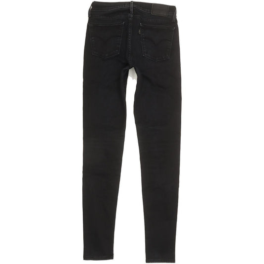 Levi's 710 Super Women Black Skinny Slim Stretch Jeans W27 L29