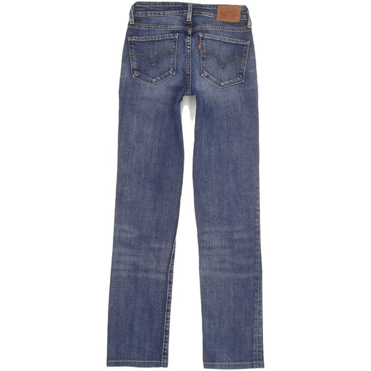 Levi's 714 Women Blue Straight Slim Stretch Jeans W23 L28