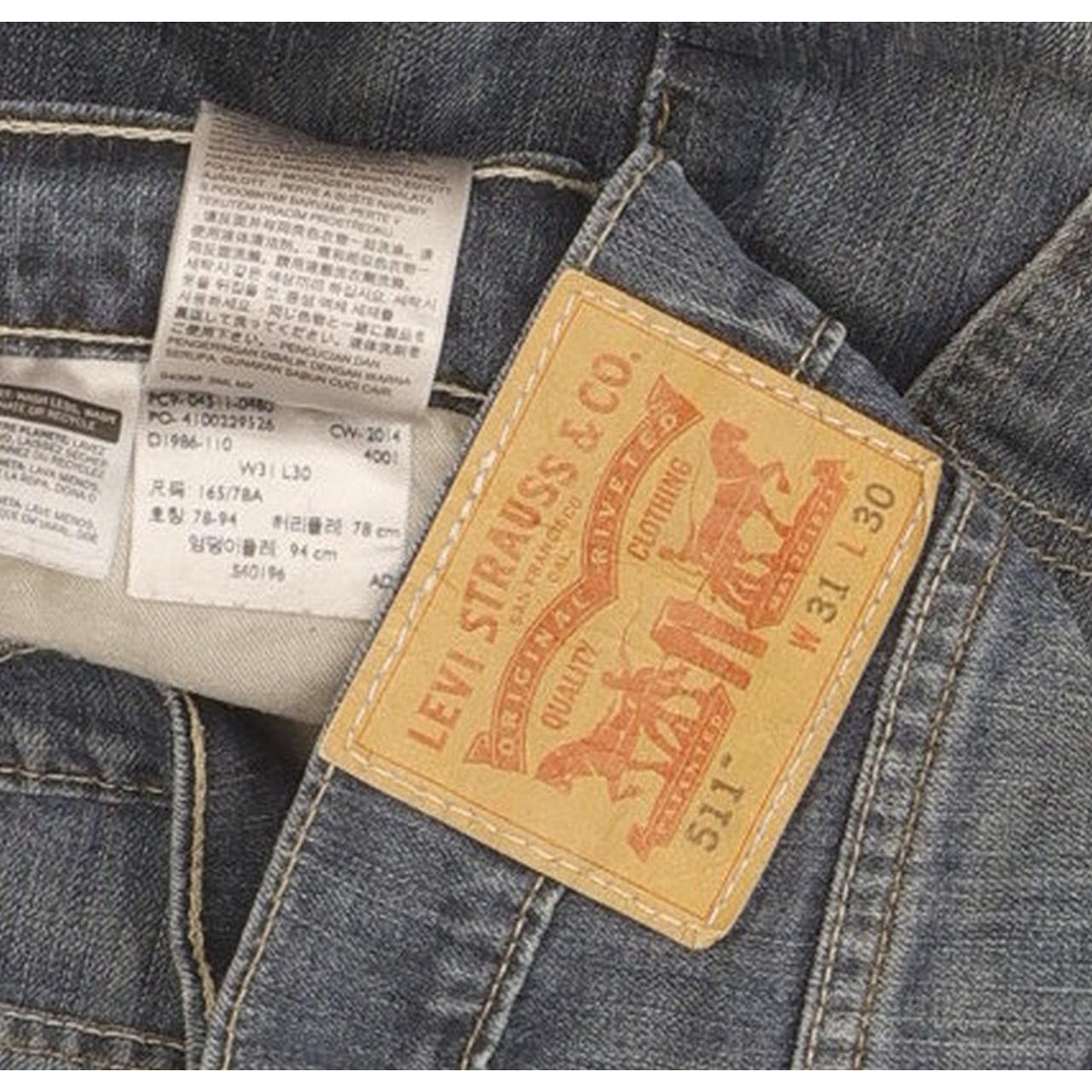 Levi's 511 Men Blue Straight Slim Stretch Jeans W31 L30