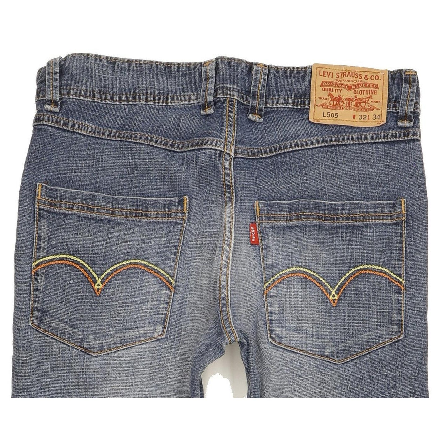 Levi's 505 Men Blue Straight Regular Stretch Jeans W32 L33