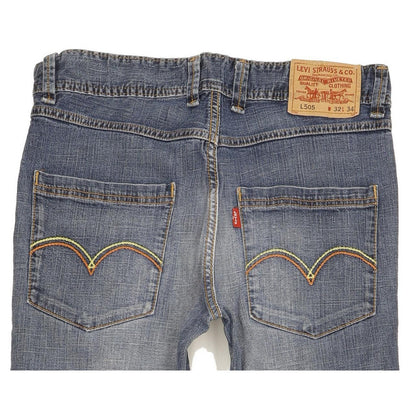 Levi's 505 Men Blue Straight Regular Stretch Jeans W32 L33