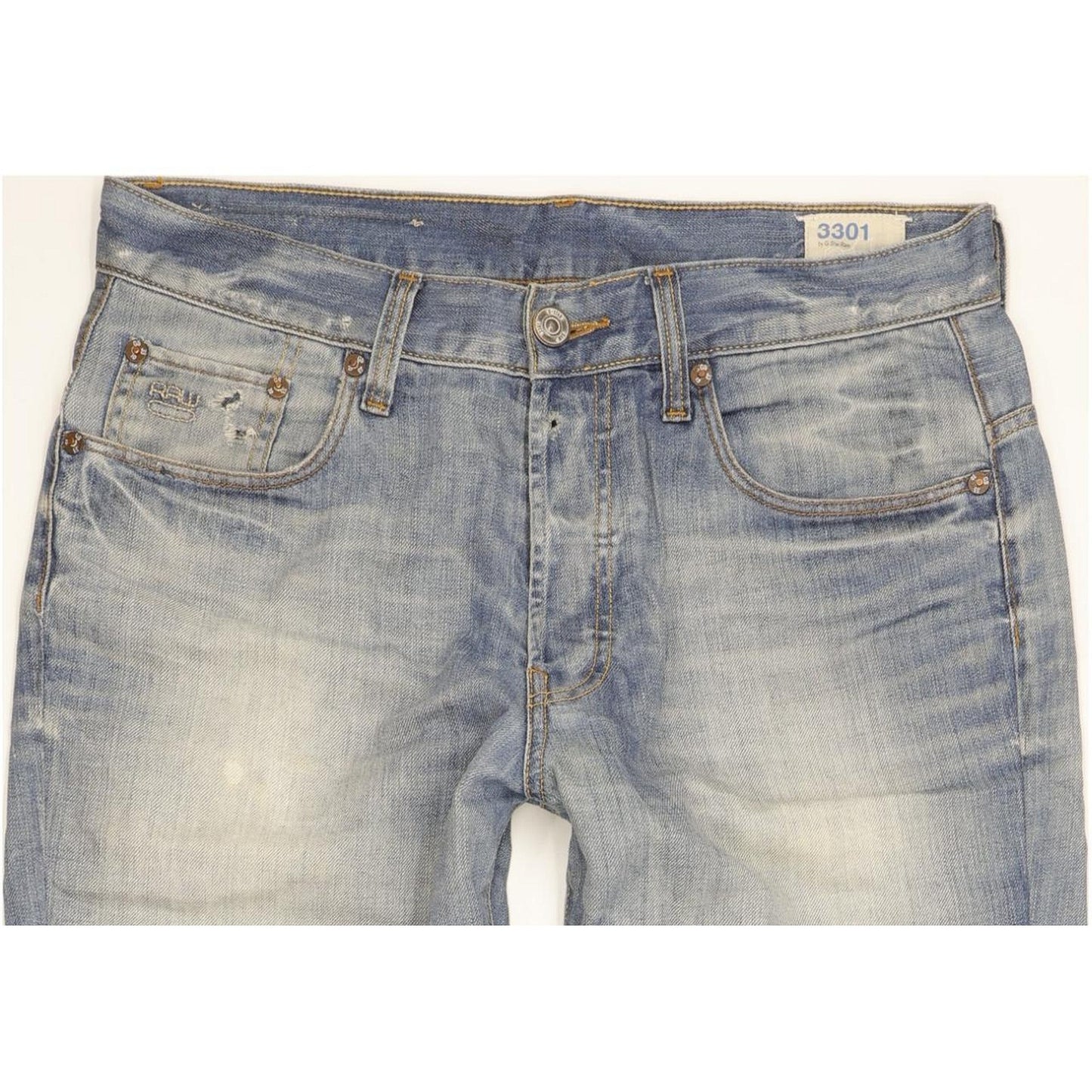 G-Star 3301 Men Blue Straight Loose Jeans W31 L31
