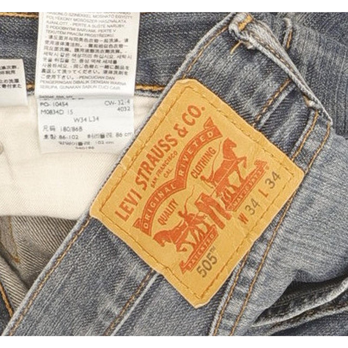 Levi's 505 Men Blue Straight Regular Jeans W34 L33