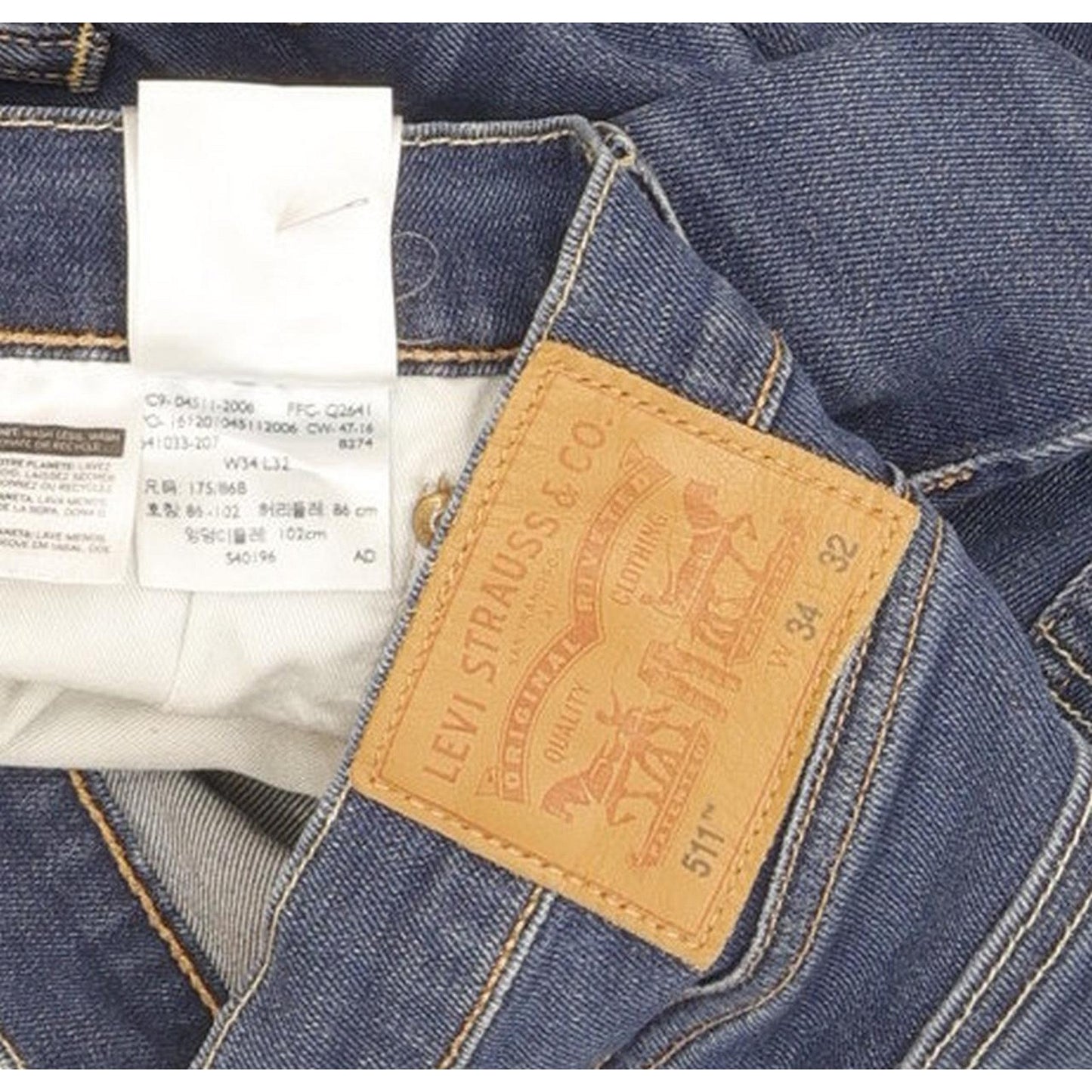 Levi's 511 Men Blue Straight Slim Stretch Jeans W34 L32