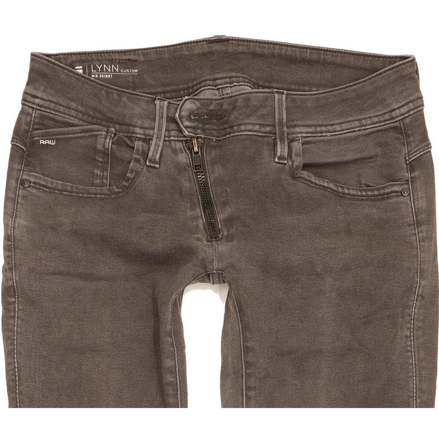 G-Star Lynn Custom Women Grey Skinny Slim Stretch Jeans W27 L31
