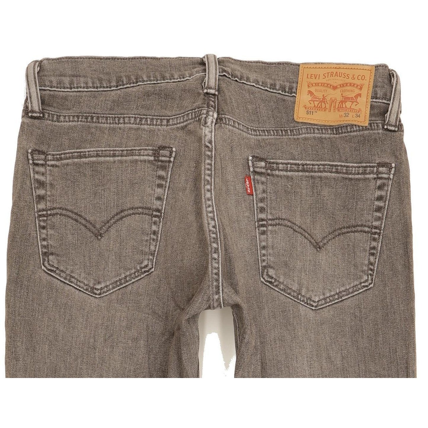 Levi's 511 Men Grey Straight Slim Stretch Jeans W32 L34