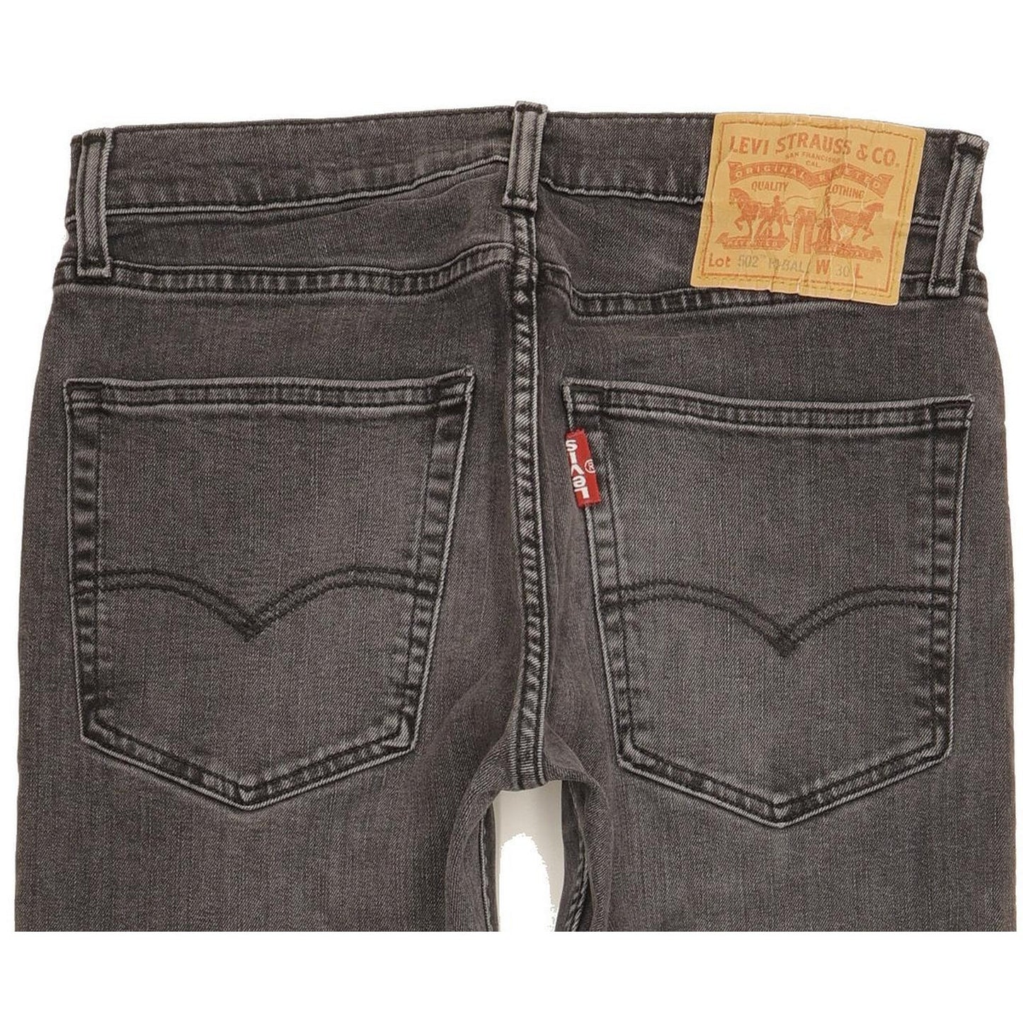 Levi's 502 Hi-Ball Men Charcoal Tapered Regular Stretch Jeans W30 L29