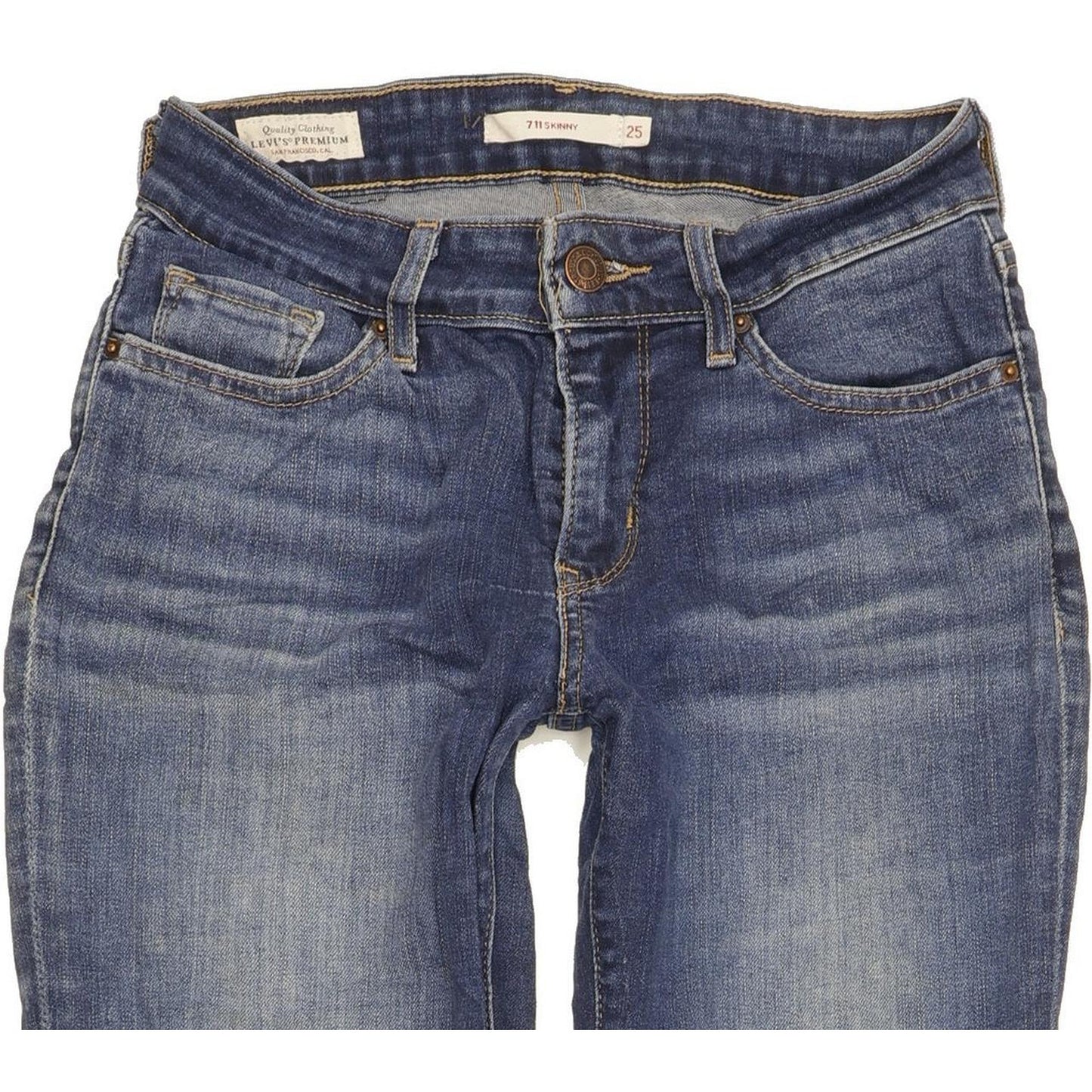 Levi's 711 Women Blue Skinny Slim Stretch Jeans W25 L28