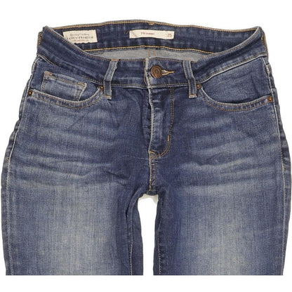 Levi's 711 Women Blue Skinny Slim Stretch Jeans W25 L28