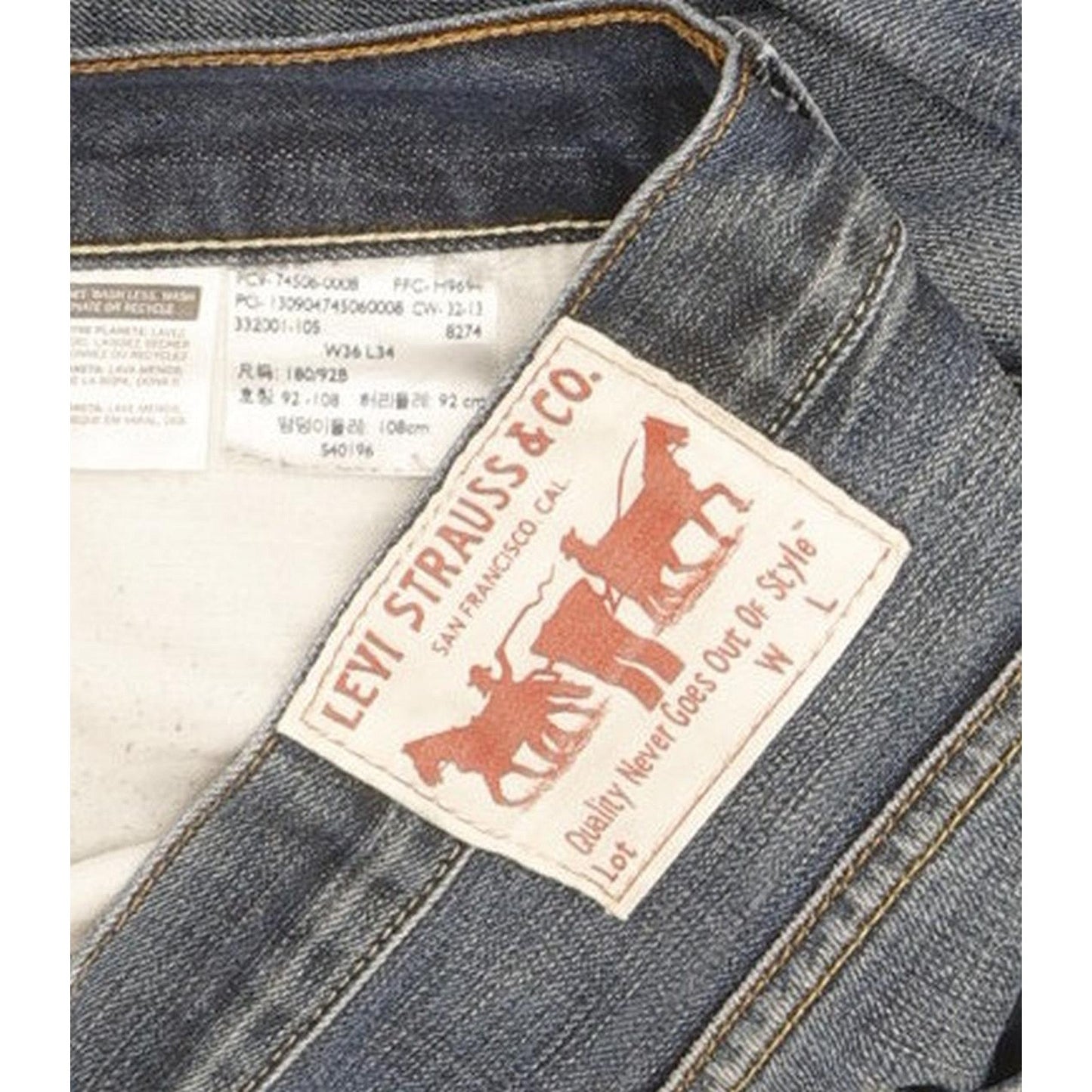 Levi's 506 Men Blue Straight Regular Jeans W36 L33