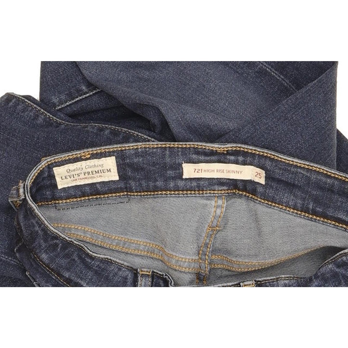 Levi's 721 Women Blue Skinny Slim Stretch Jeans W25 L28
