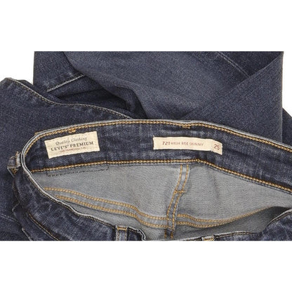 Levi's 721 Women Blue Skinny Slim Stretch Jeans W25 L28