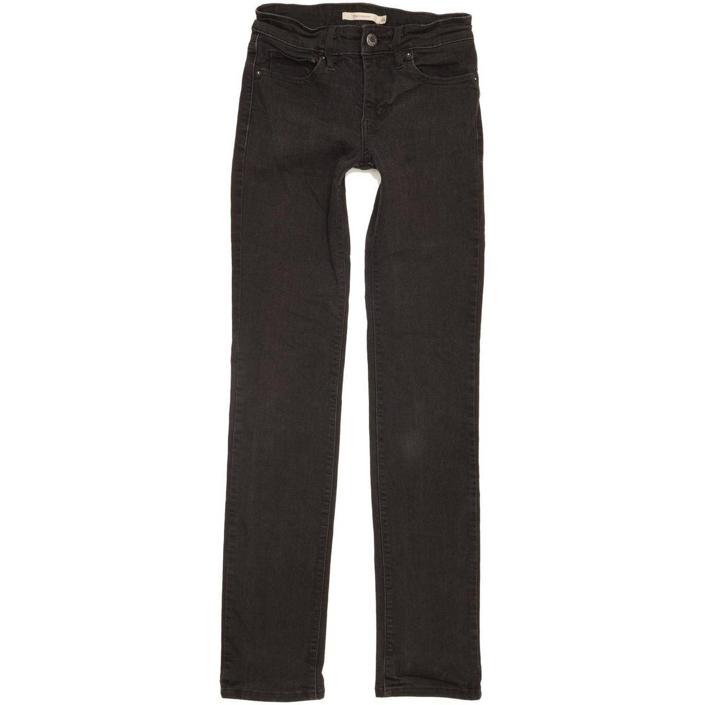 Levi's 714 Women Black Straight Slim Stretch Jeans W24 L30