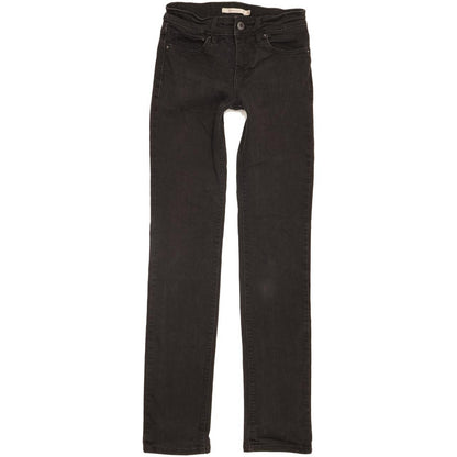 Levi's 714 Women Black Straight Slim Stretch Jeans W24 L30