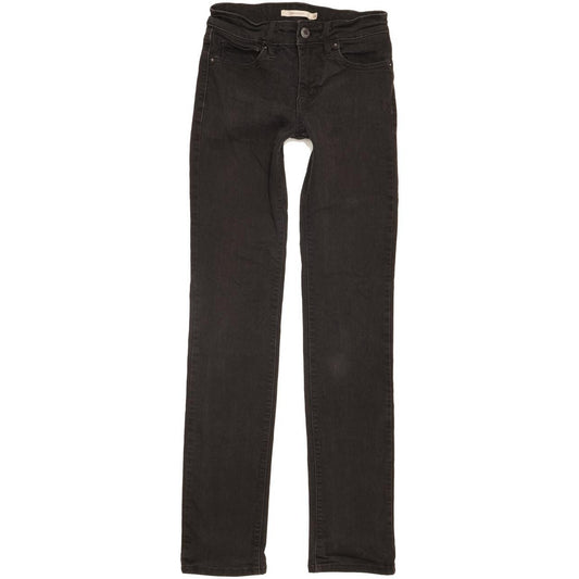 Levi's 714 Women Black Straight Slim Stretch Jeans W24 L30