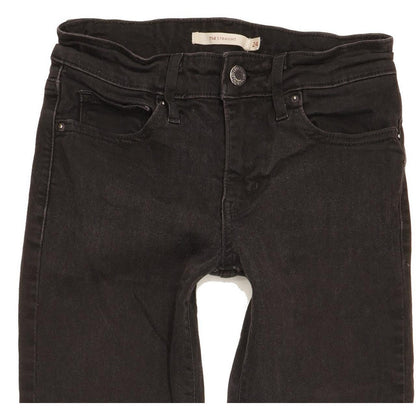 Levi's 714 Women Black Straight Slim Stretch Jeans W24 L30