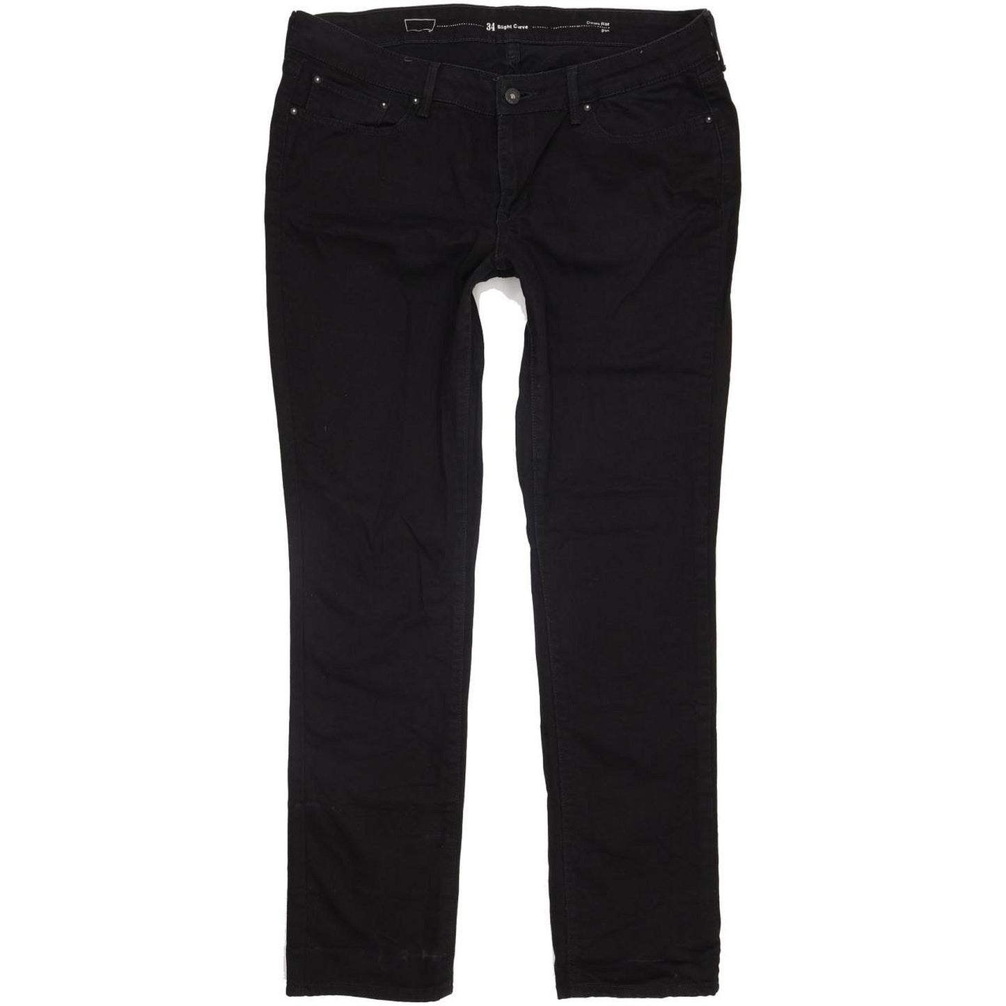 Levi's Slight Curve Women Black Straight Classic Stretch Jeans W34 L32