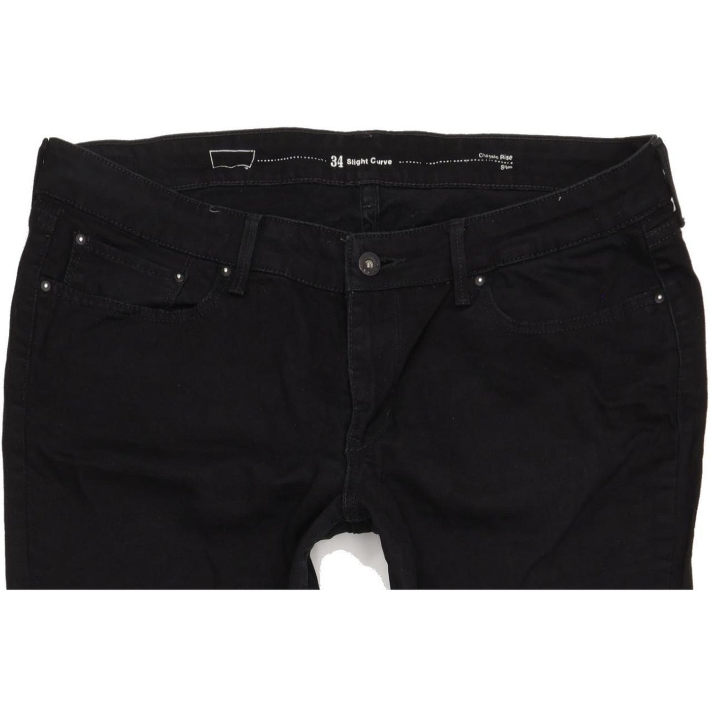 Levi's Slight Curve Women Black Straight Classic Stretch Jeans W34 L32