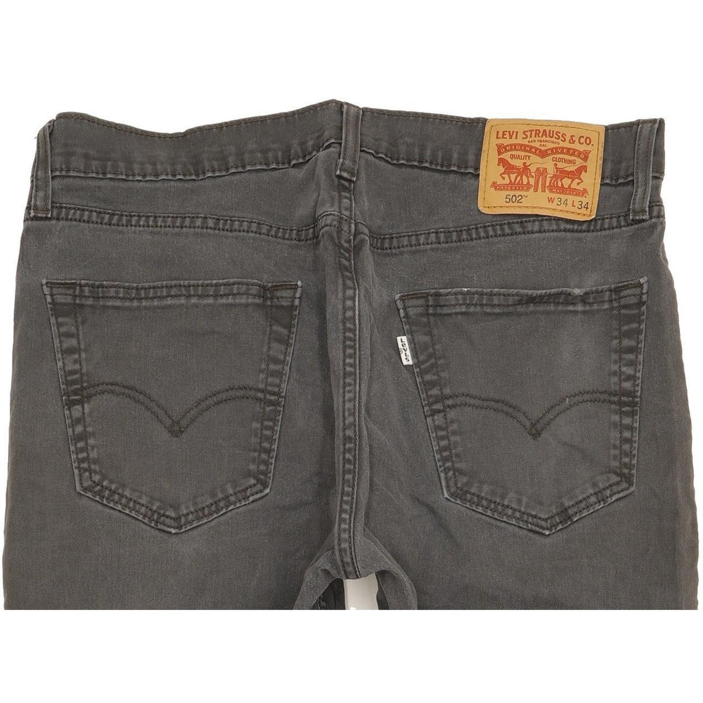 Levi's 502 Men Grey Tapered Regular Stretch Jeans W34 L31