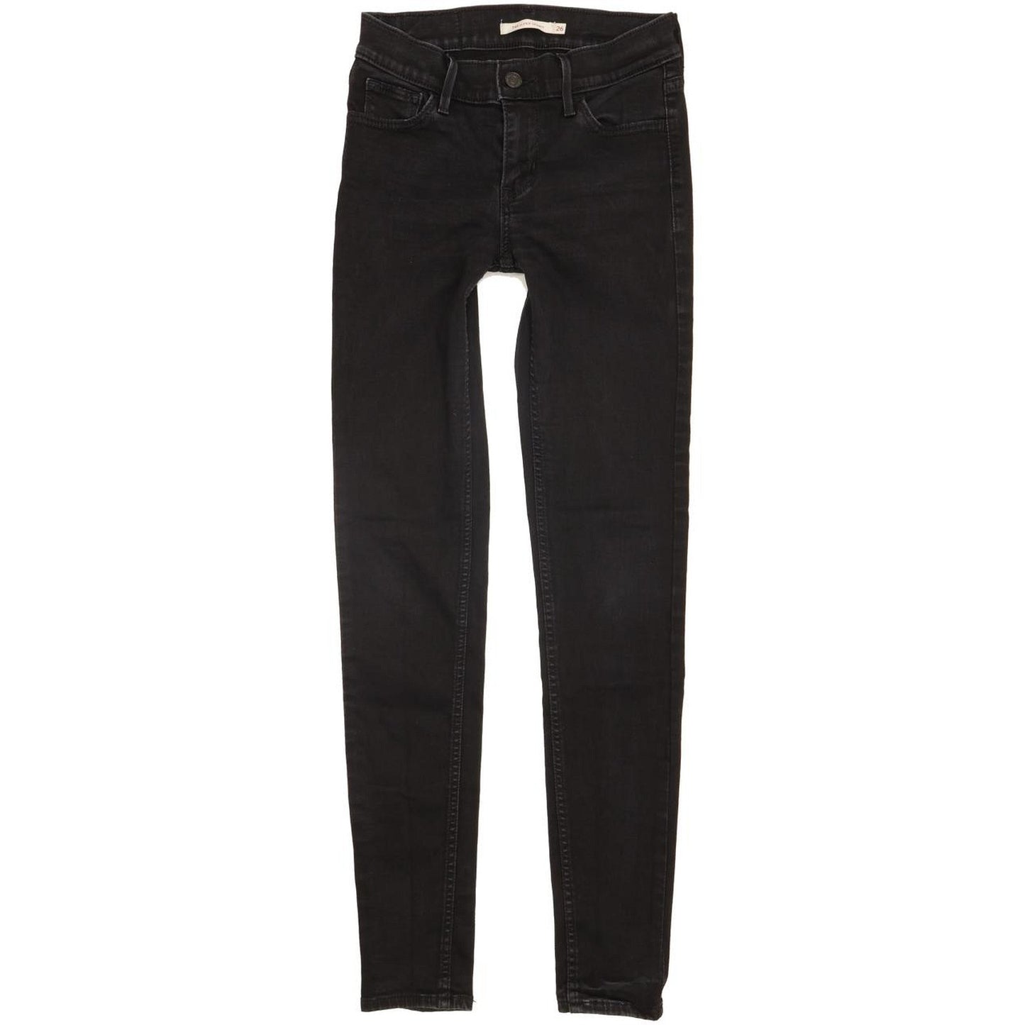 Levi's 710 Super Women Black Skinny Slim Stretch Jeans W26 L29