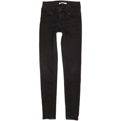 Levi's 710 Super Women Black Skinny Slim Stretch Jeans W26 L29