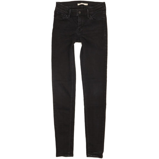 Levi's 710 Super Women Black Skinny Slim Stretch Jeans W26 L29