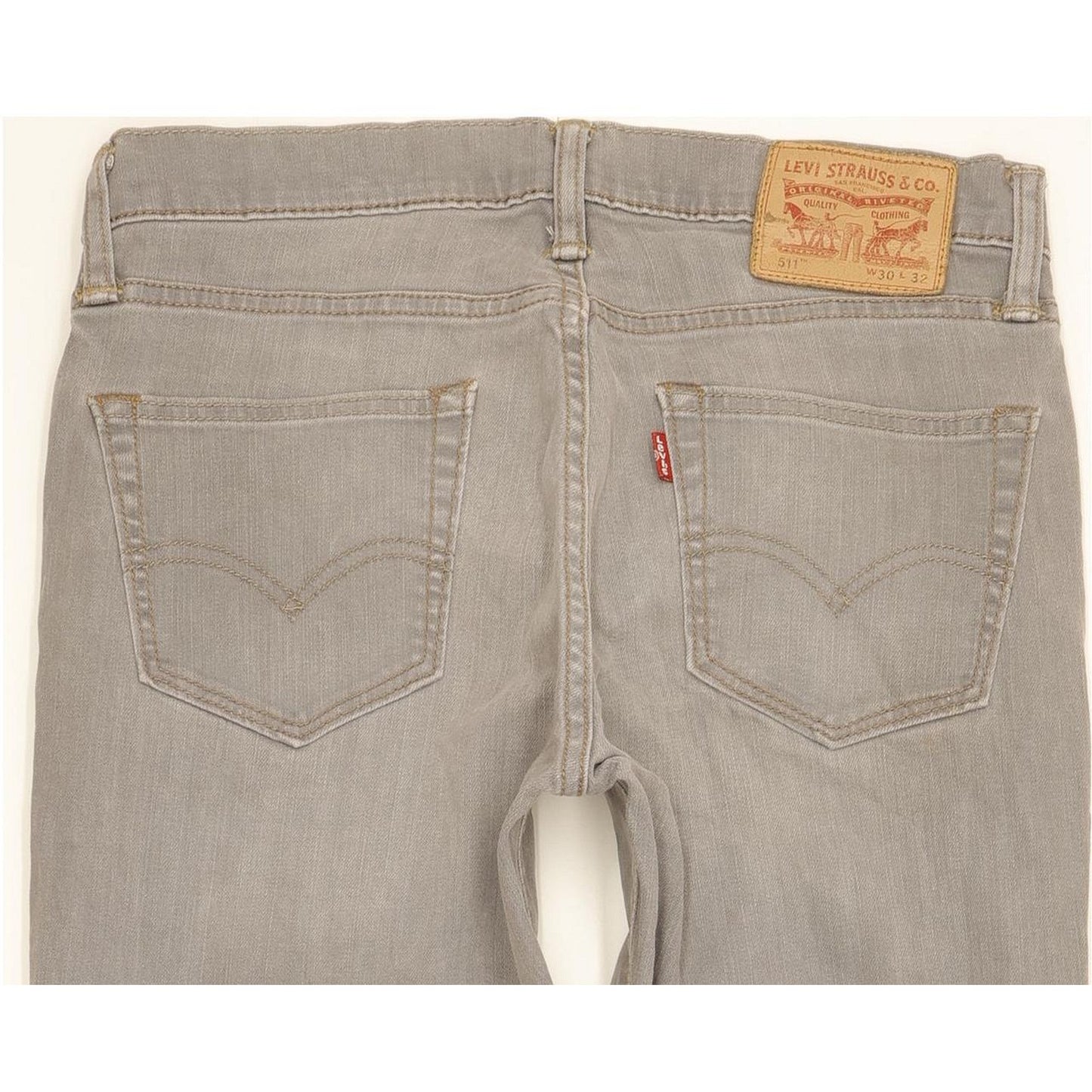 Levi's 511 Men Grey Straight Slim Stretch Jeans W30 L30