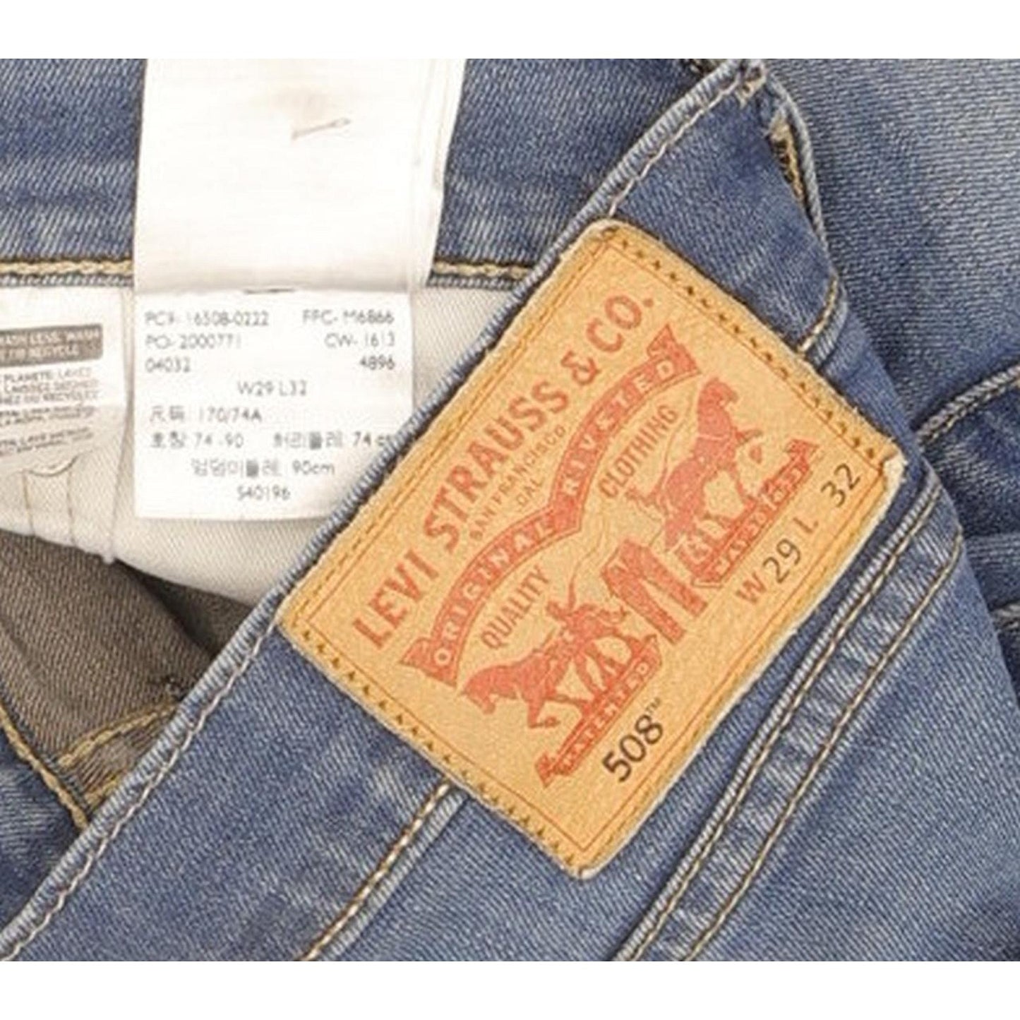 Levi's 508 Men Blue Tapered Slim Stretch Jeans W29 L31