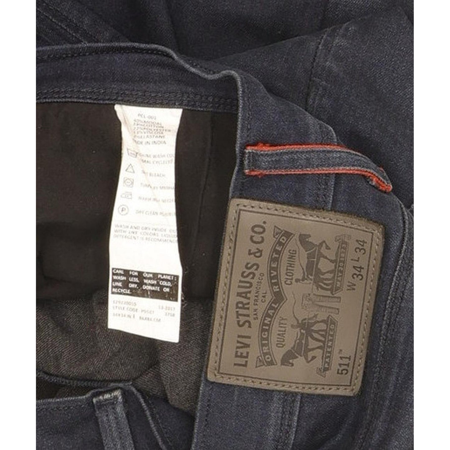Levi's 511 Men Navy Straight Slim Jeans W34 L32