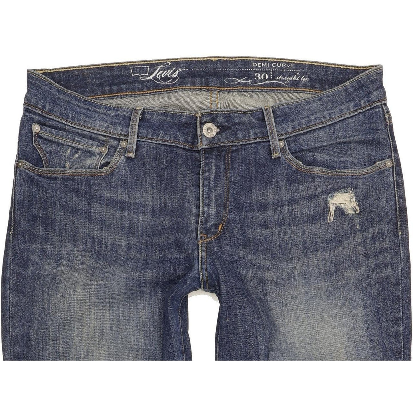 Levi's Demi Curve Women Blue Straight Slim Stretch Jeans W31 L32